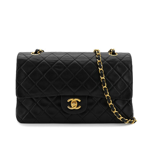 CHANEL VINTAGE CLASSIC FLAP MEDIUM CHAIN SHOULDER BAG BLACK LAMB SKIN 90303006 - PURPOSE