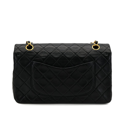 CHANEL VINTAGE CLASSIC FLAP MEDIUM CHAIN SHOULDER BAG BLACK LAMB SKIN 90303006 - PURPOSE