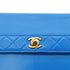 CHANEL VINTAGE MATELASSE TRAPEZOID CHAIN SHOULDER BAG BLUE LAMB SKIN 90303009 - PURPOSE