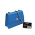 CHANEL VINTAGE MATELASSE TRAPEZOID CHAIN SHOULDER BAG BLUE LAMB SKIN 90303009 - PURPOSE