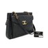 CHANEL VINTAGE TURN LOCK CHAIN TOTE BAG BLACK CAVIAR SKIN 90303016 - PURPOSE