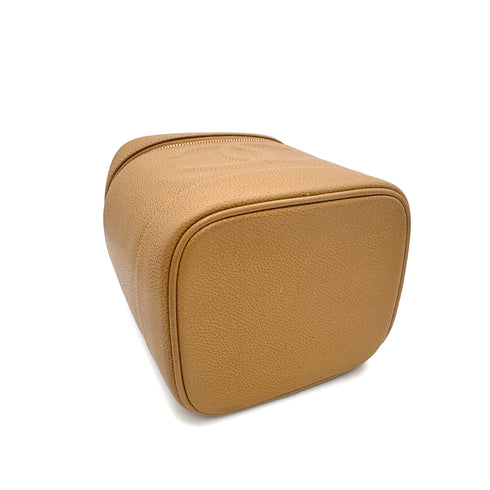 CHANEL VINTAGE VANITY HAND BAG BEIGE CAVIAR SKIN 90303018