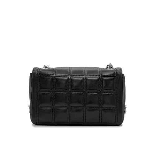 CHANEL VINTAGE 2.55 CHOCOLATE BAR MINI CHAIN SHOULDER BAG BLACK LAMB SKIN 90303020 - PURPOSE