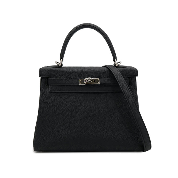 HERMES KELLY 25 RETOURNE BLACK TOGO HAND SHOULDER BAG D SHW 90303025 - PURPOSE