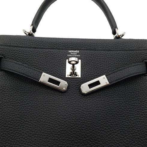 HERMES KELLY 25 RETOURNE BLACK TOGO HAND SHOULDER BAG D SHW 90303025 - PURPOSE