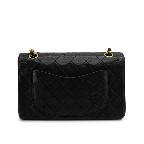 CHANEL VINTAGE CLASSIC FLAP SMALL CHAIN SHOULDER BAG BLACK LAMB SKIN 90303070 - PURPOSE