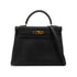 HERMES KELLY 32 RETOURNE BLACK TOGO HAND SHOULDER BAG □C GHW 90303072 - PURPOSE