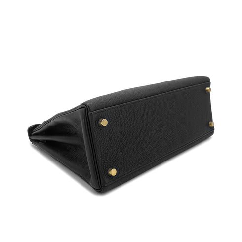 HERMES KELLY 32 RETOURNE BLACK TOGO HAND SHOULDER BAG □C GHW 90303072 - PURPOSE