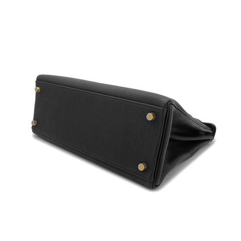 HERMES KELLY 32 RETOURNE BLACK TOGO HAND SHOULDER BAG □C GHW 90303072 - PURPOSE
