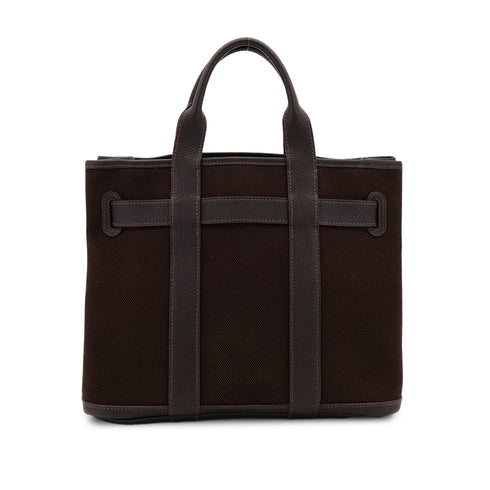 HERMES PETIT CEINTURE PM TOTE BAG EBENE TOILE MILITAIRE VEAU NEGONDA □J 90303075 - PURPOSE