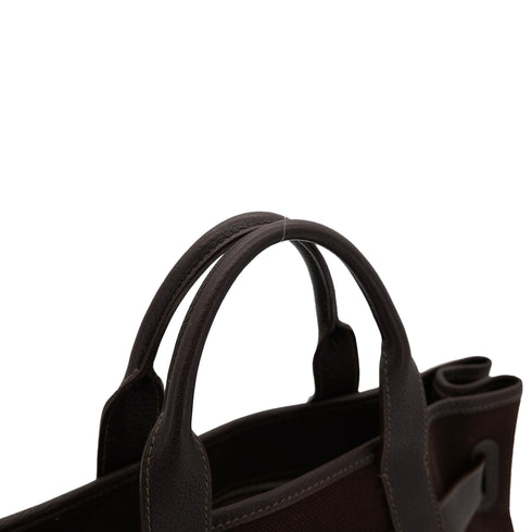 HERMES PETIT CEINTURE PM TOTE BAG EBENE TOILE MILITAIRE VEAU NEGONDA □J 90303075 - PURPOSE