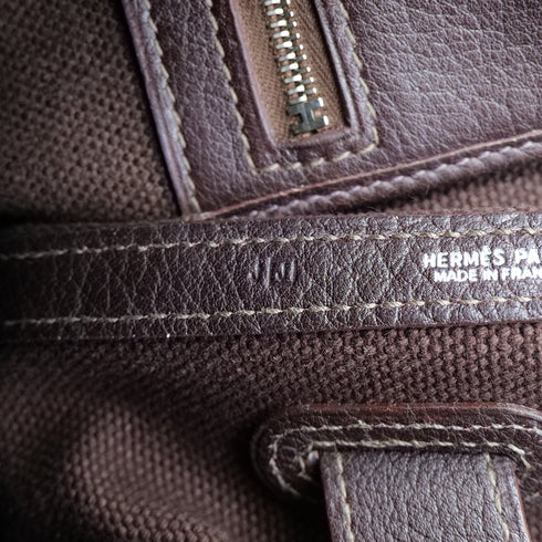 HERMES PETIT CEINTURE PM TOTE BAG EBENE TOILE MILITAIRE VEAU NEGONDA □J 90303075 - PURPOSE