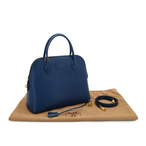 HERMES BOLIDE 31 BLEU ROY ARDENNES HAND SHOULDER BAG □A GHW 90303311 - PURPOSE