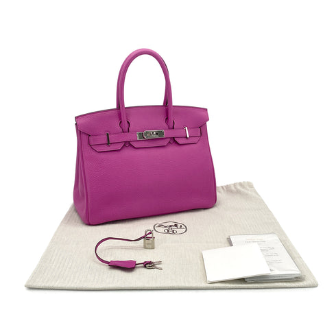 HERMES BIRKIN 30 MAGNOLIA TAURILLON CLEMENCE HAND BAG C SHW 90303312