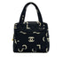 CHANEL VINTAGE MATELASSE LOGO HAND BAG BLACK WHITE CANVAS 90303315 - PURPOSE