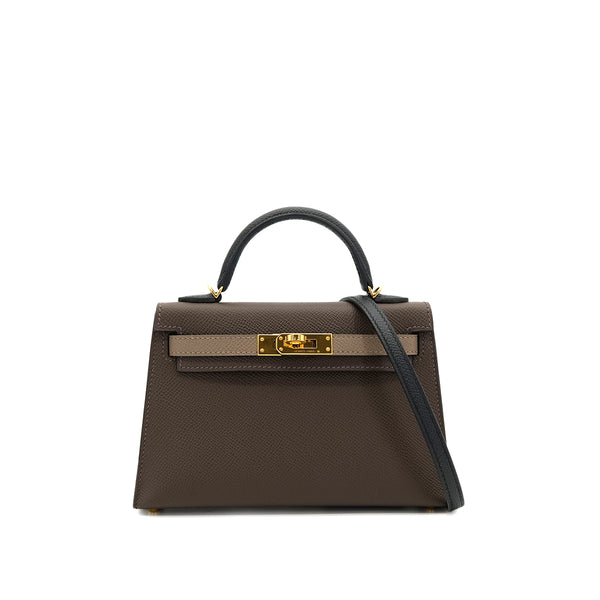 HERMES KELLY MINI 2 TRICOLORE ECORCE ETOUPE BLACK VEAU EPSOM HAND SHOULDER BAG B GHW 90303317 - PURPOSE