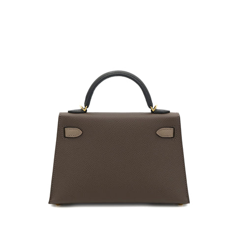 HERMES KELLY MINI 2 TRICOLORE ECORCE ETOUPE BLACK VEAU EPSOM HAND SHOULDER BAG B GHW 90303317 - PURPOSE