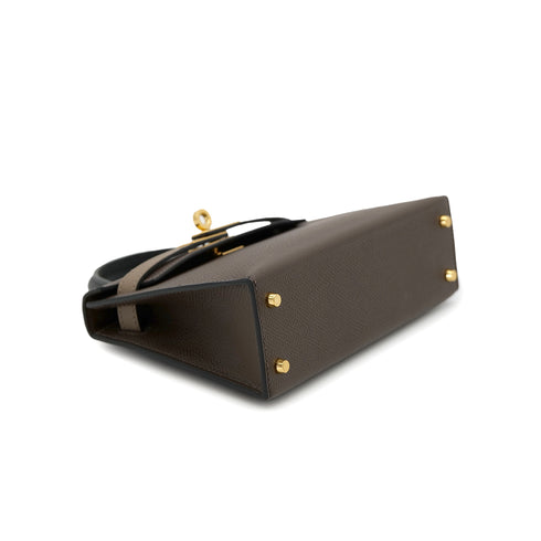 HERMES KELLY MINI 2 TRICOLORE ECORCE ETOUPE BLACK VEAU EPSOM HAND SHOULDER BAG B GHW 90303317 - PURPOSE