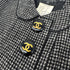 CHANEL VINTAGE COCO BUTTON TWEED JACKET BLACK GRAY RAYON 38 RTW 90303323