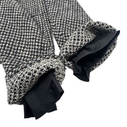 CHANEL VINTAGE COCO BUTTON TWEED JACKET BLACK GRAY RAYON 38 RTW 90303323