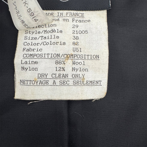 CHANEL VINTAGE COCO BUTTON TWEED JACKET BLACK GRAY RAYON 38 RTW 90303323