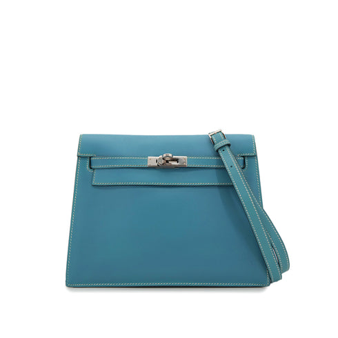 HERMES KELLY DANCE BLUE JEAN VEAU SWIFT SHOULDER BAG □K SHW 90303483 - PURPOSE