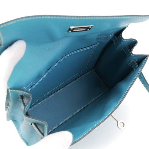 HERMES KELLY DANCE BLUE JEAN VEAU SWIFT SHOULDER BAG □K SHW 90303483 - PURPOSE
