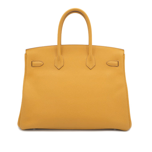HERMES BIRKIN 35 JAUNE AMBER TOGO HAND BAG A PHW 90303484 - PURPOSE