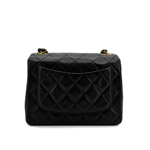 CHANEL VINTAGE MINI SQUARE 17 CHAIN SHOULDER BAG BLACK LAMB SKIN 90303486 - PURPOSE