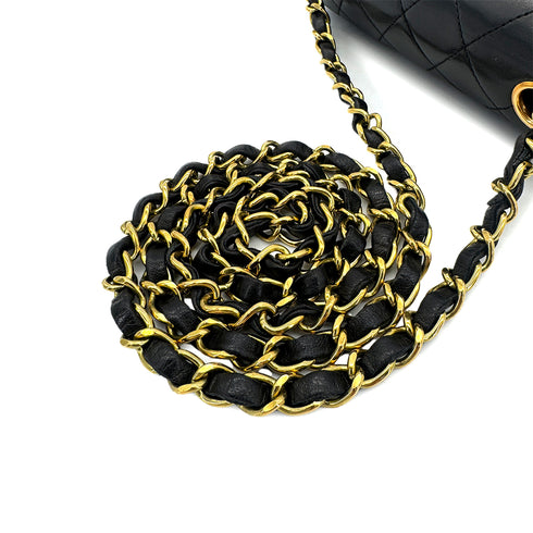 CHANEL VINTAGE MINI SQUARE 17 CHAIN SHOULDER BAG BLACK LAMB SKIN 90303486 - PURPOSE