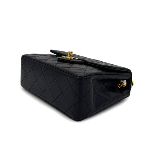 CHANEL VINTAGE MINI SQUARE 17 CHAIN SHOULDER BAG BLACK LAMB SKIN 90303487 - PURPOSE