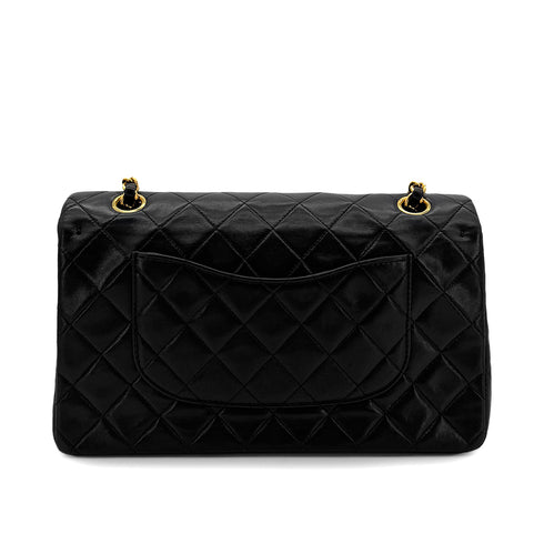 CHANEL VINTAGE CLASSIC FLAP MEDIUM CHAIN SHOULDER BAG BLACK LAMB SKIN 90303488 - PURPOSE