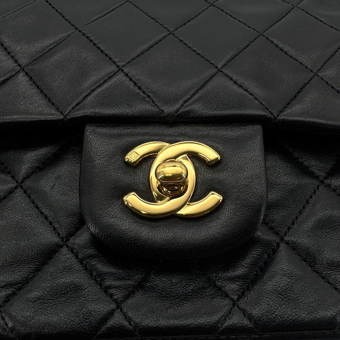 CHANEL VINTAGE CLASSIC FLAP MEDIUM CHAIN SHOULDER BAG BLACK LAMB SKIN 90303488 - PURPOSE