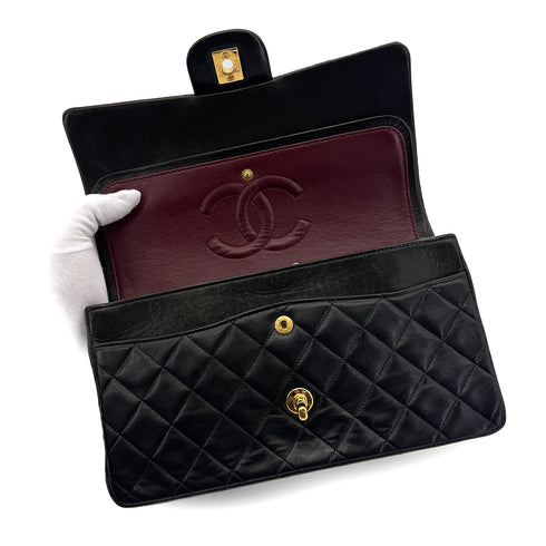 CHANEL VINTAGE CLASSIC FLAP MEDIUM CHAIN SHOULDER BAG BLACK LAMB SKIN 90303488 - PURPOSE