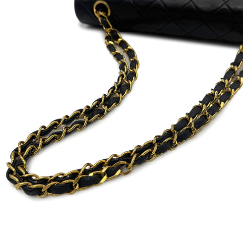 CHANEL VINTAGE CLASSIC FLAP SMALL CHAIN SHOULDER BAG BLACK LAMB SKIN 90303489 - PURPOSE