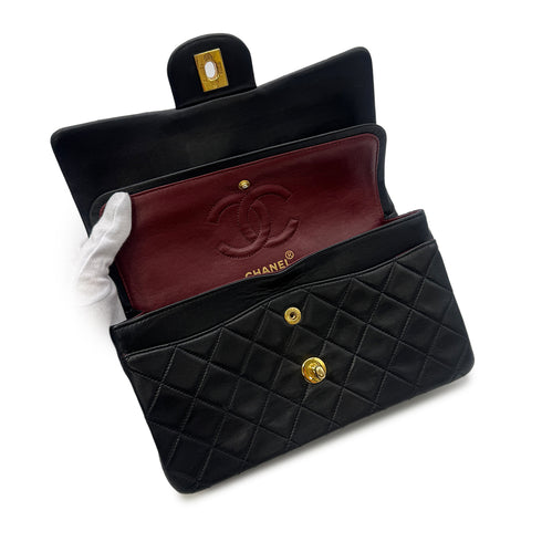 CHANEL VINTAGE CLASSIC FLAP SMALL CHAIN SHOULDER BAG BLACK LAMB SKIN 90303489 - PURPOSE