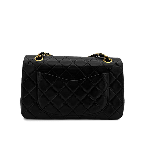 CHANEL VINTAGE CLASSIC FLAP SMALL CHAIN SHOULDER BAG BLACK LAMB SKIN 90303490 - PURPOSE