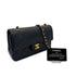 CHANEL VINTAGE CLASSIC FLAP SMALL CHAIN SHOULDER BAG BLACK LAMB SKIN 90303490 - PURPOSE