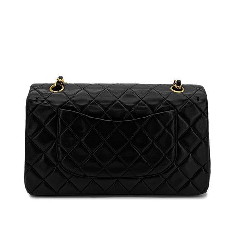 CHANEL VINTAGE CLASSIC FLAP MEDIUM CHAIN SHOULDER BAG BLACK LAMB SKIN 90303491 - PURPOSE
