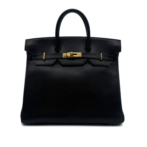 HERMES HAUT A COURROIES 32 BLACK ARDENNES HAND BAG 〇Z GHW 90303607 - PURPOSE