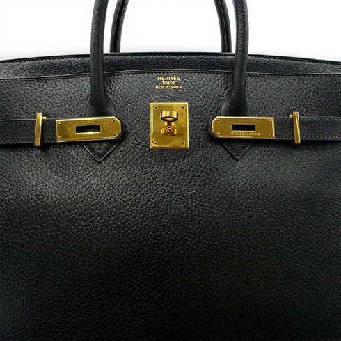 HERMES HAUT A COURROIES 32 BLACK ARDENNES HAND BAG 〇Z GHW 90303607 - PURPOSE