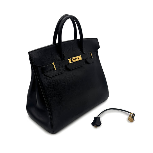 HERMES HAUT A COURROIES 32 BLACK ARDENNES HAND BAG 〇Z GHW 90303607 - PURPOSE