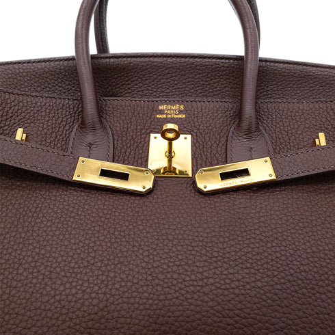 HERMES BIRKIN 35 HAVANE TAURILLON CLEMENCE HAND BAG □G GHW 90303609 - PURPOSE