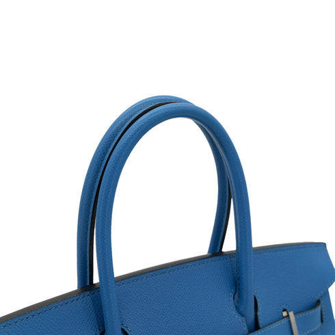 HERMES BIRKIN 30 BLUE FRANCE COUCHEVEL HAND BAG □F PHW 90303610 - PURPOSE