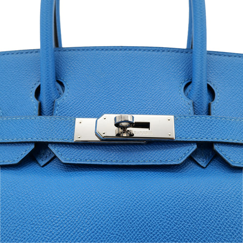 HERMES BIRKIN 30 BLUE FRANCE COUCHEVEL HAND BAG □F PHW 90303610 - PURPOSE