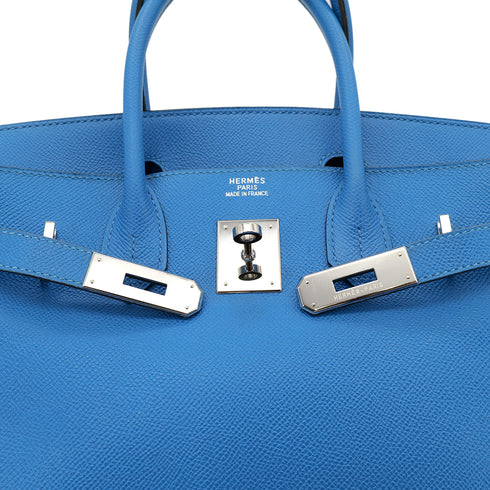 HERMES BIRKIN 30 BLUE FRANCE COUCHEVEL HAND BAG □F PHW 90303610 - PURPOSE