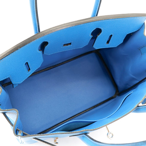HERMES BIRKIN 30 BLUE FRANCE COUCHEVEL HAND BAG □F PHW 90303610 - PURPOSE