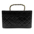 CHANEL VINTAGE MATELASSE VANITY HAND BAG BLACK LEATHER 90303611
