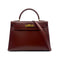 HERMES KELLY 32 SELLIER MARRON FONCE BOXCALF HAND SHOULDER BAG 〇Y GHW 90303613 - PURPOSE