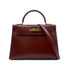 HERMES KELLY 32 SELLIER MARRON FONCE BOXCALF HAND SHOULDER BAG 〇Y GHW 90303613 - PURPOSE